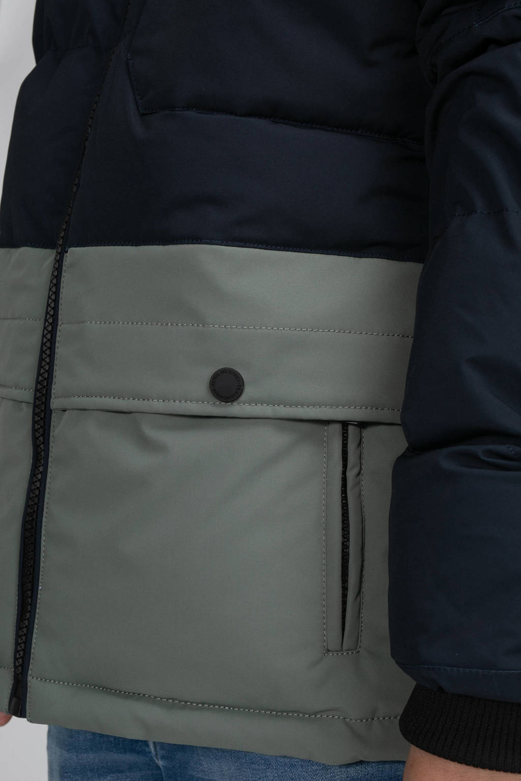 Petrol Industries gewatteerde winterjas donkerblauw/olijfgroen