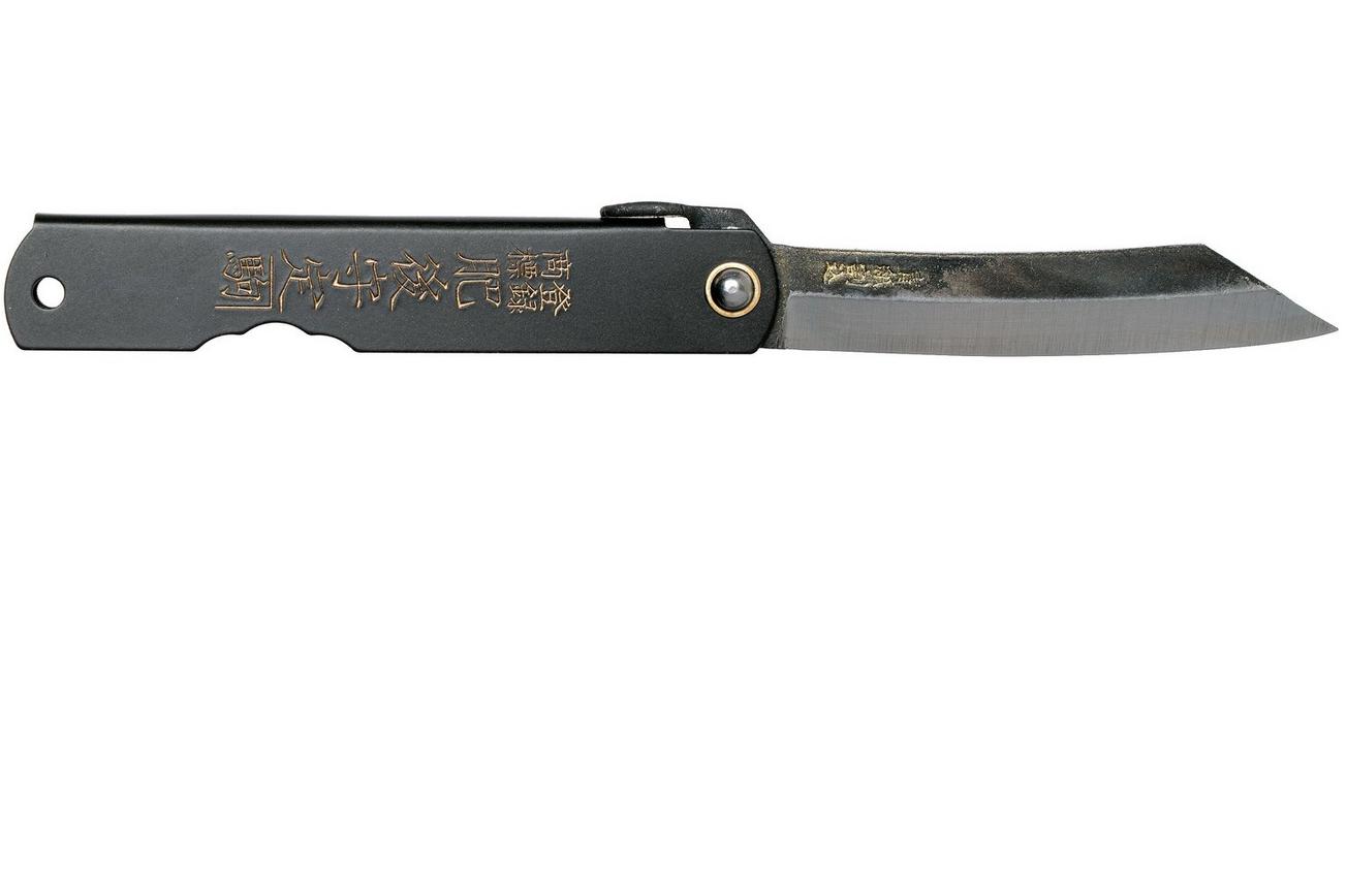 Higonokami zakmes 7,3 cm HIGOCBB, Blue paper steel, Matte Black Steel