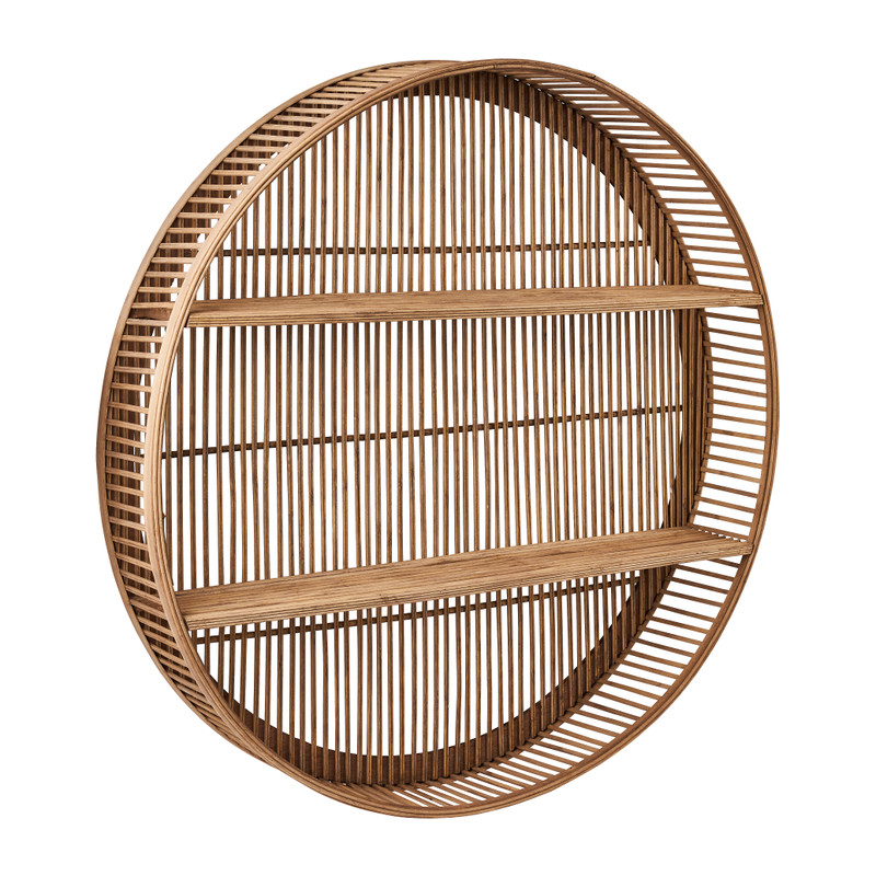 Wandkastje bamboe rond - ø75x12.5 cm