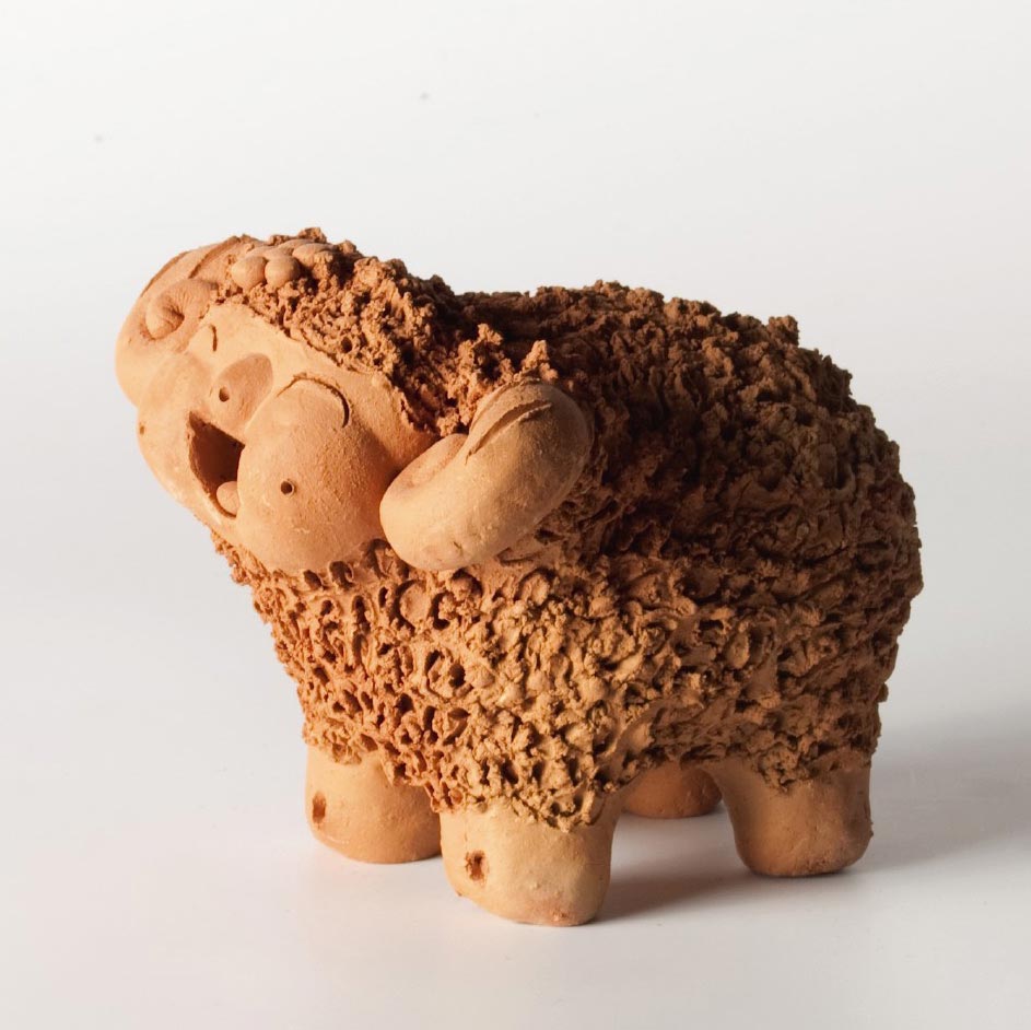 Terrakotta Lamm, braun, L 13 cm, B 10 cm, H 10 cm von fischer's lagerhaus