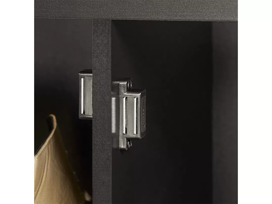 Banc De Rangement Meuble Bas Entrée Avec Coussin Rembourré Et 2 Portes, Fsr63-sch