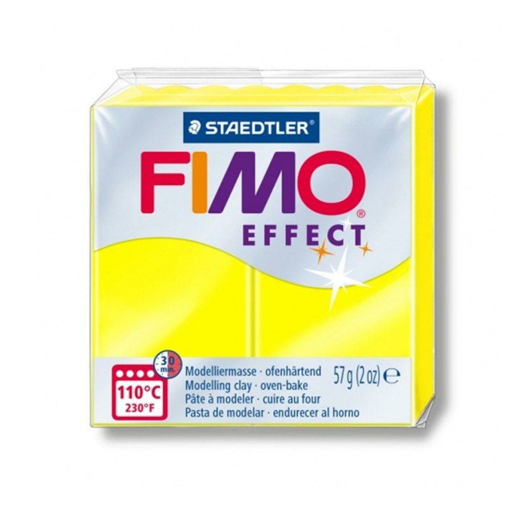 Pâte polymère 57 g - effet néon - jaune