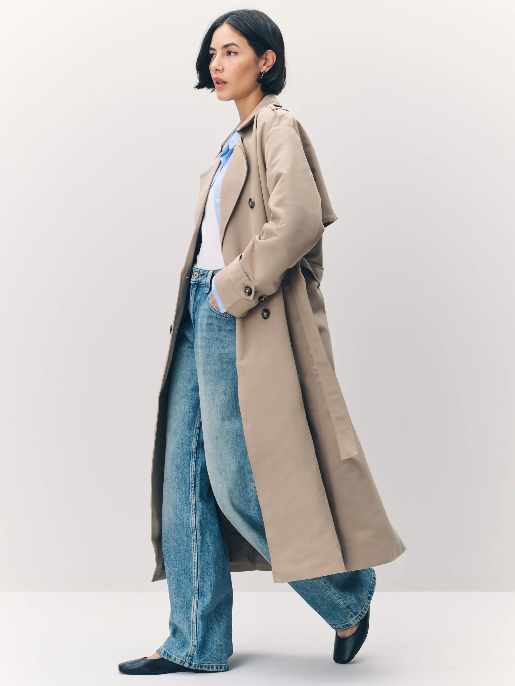 Natuurlijk - VERO MODA Lange trenchcoat met ceintuur