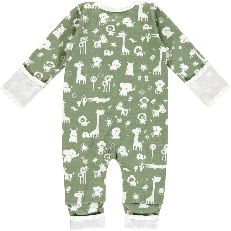 Alvi® Pyjama Granite Animals granitgrünweiß