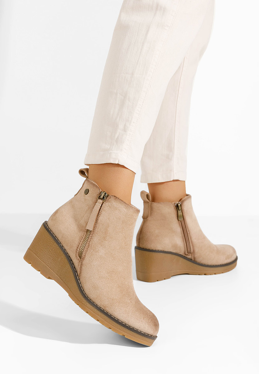 Bottines compensées beige Ellen