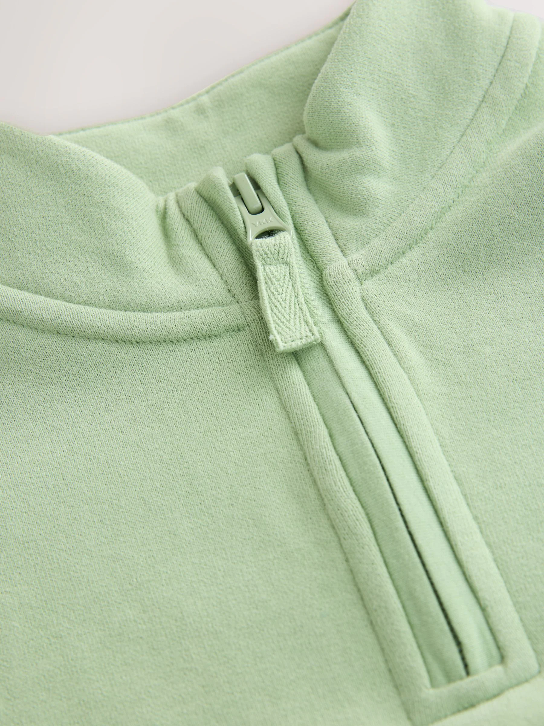 Grijs-groen - Sweatshirt met kwartrits (3mnd -7jr)