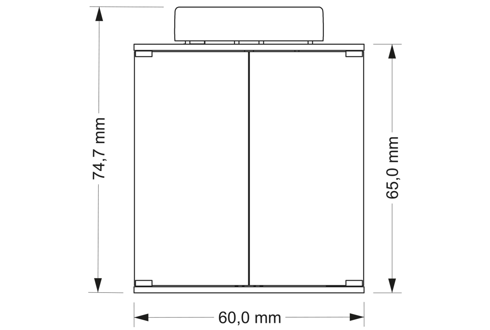Spiegelschrank - weiß - 2 Türen - 60 cm breit