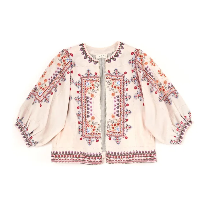 M.A.B.E. Veste Imprimée Eden | Rouge chiné - Ecru