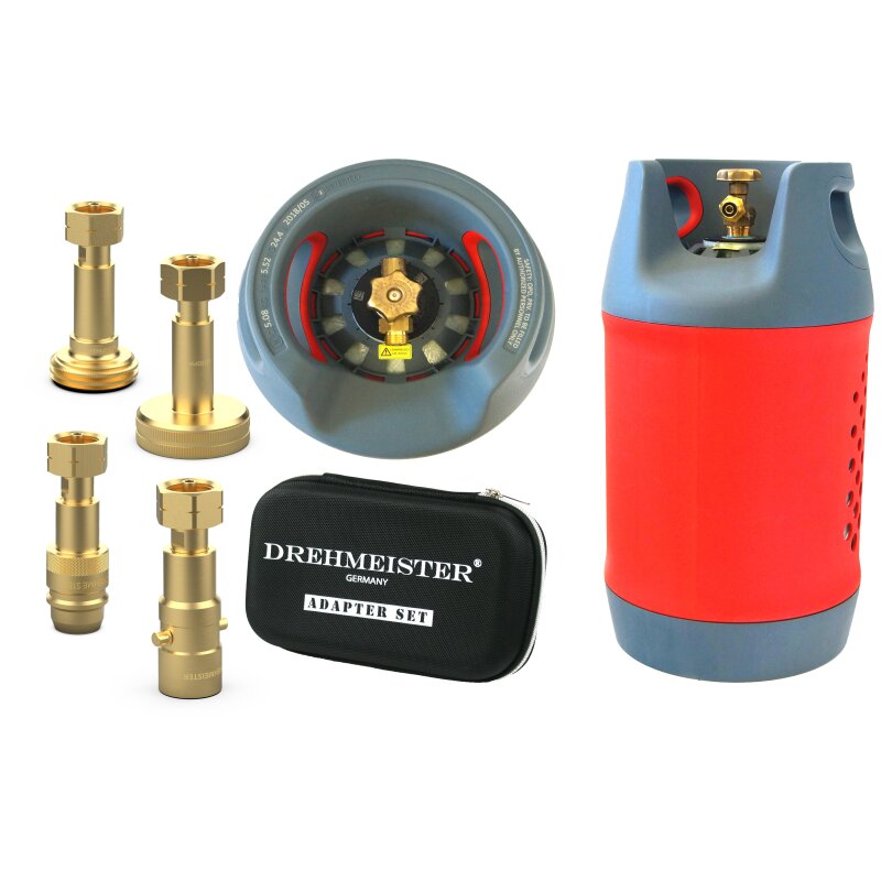 Komposit Tankflasche 24,5L inkl. 80% Füllstopventil & Tankadapter im Etui