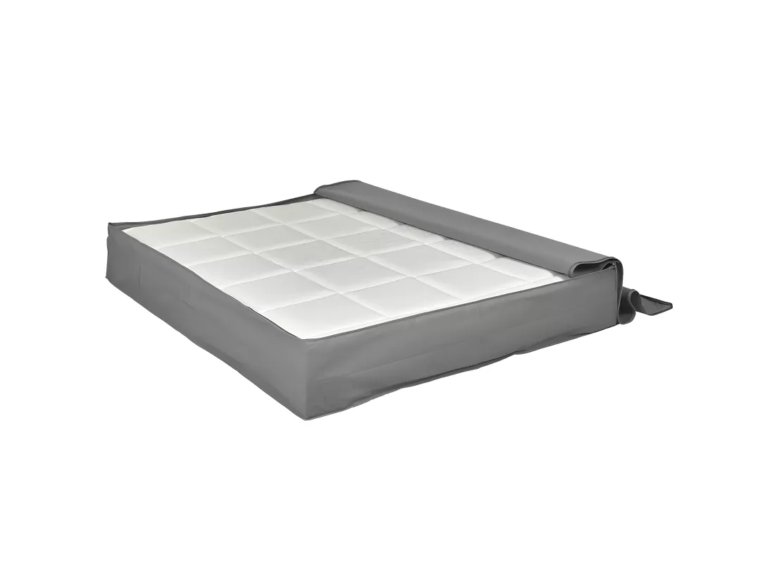 Housse de rangement de matelas 30 cm 160x200 cm tissu gris SOMNUM
