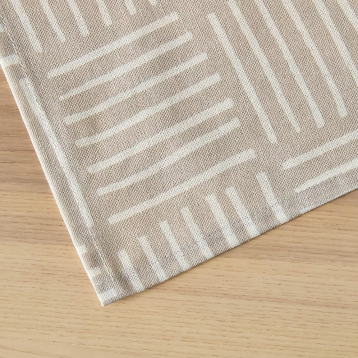 Nappe rectangulaire coton enduit (150 x 350 cm) Paolo Beige