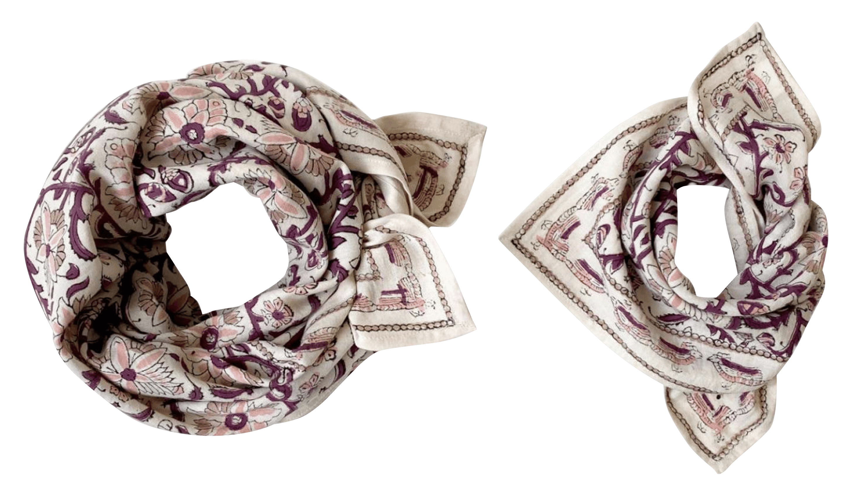 LATIKA - Foulard en coton imprimé | Beige