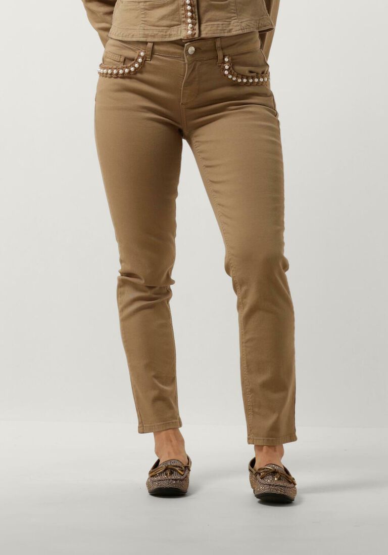 LIU JO beige liu jo chino drill stretch mix pants