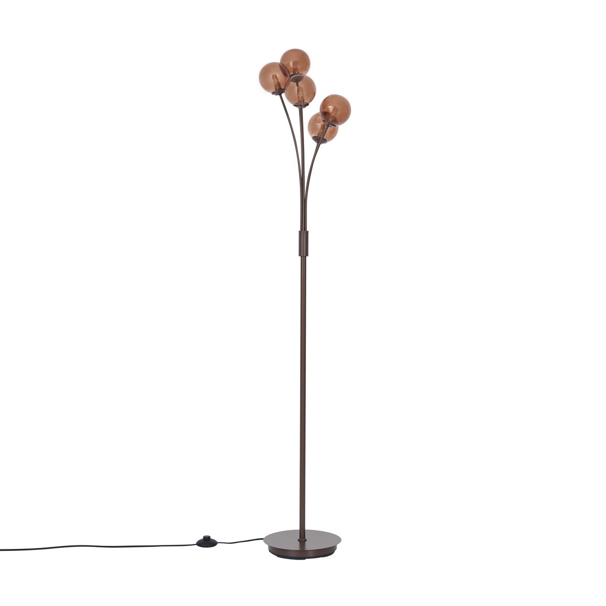 Design vloerlamp brons met brons glas 5-lichts - Athens