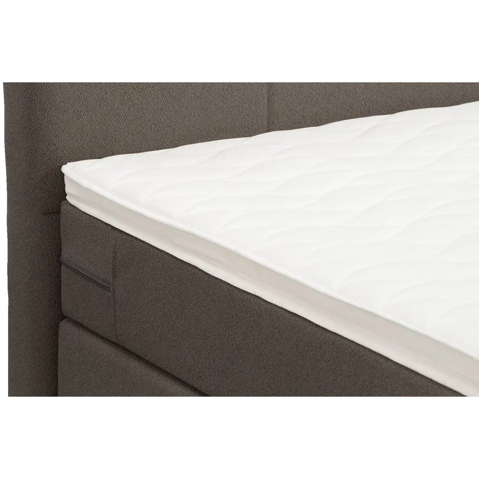 Boxspring met opbergruimte Liv geblokt - donkerbruin - 160x200 cm