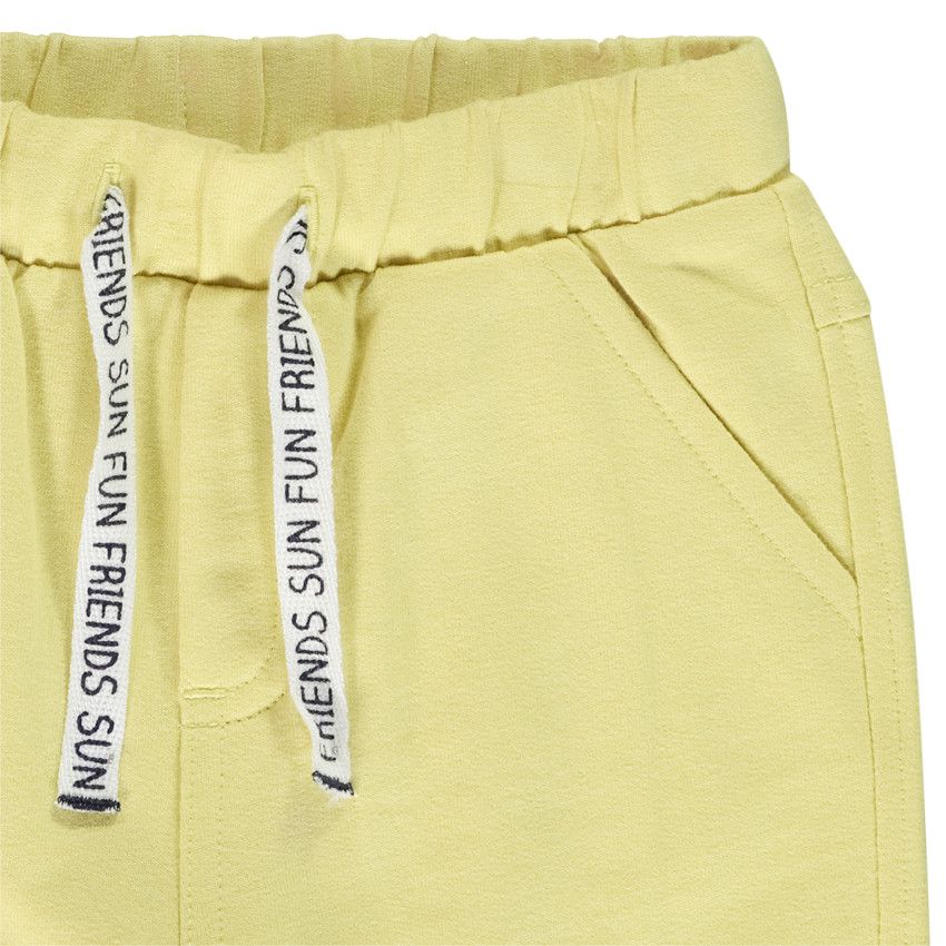 Bermuda en molleton uni pour bébé garçon - Jaune