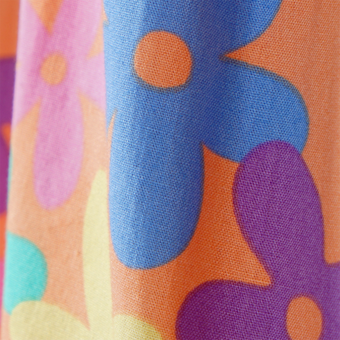 Topolino Mädchen Kleid mit bunten Blumen hellorange / bunt