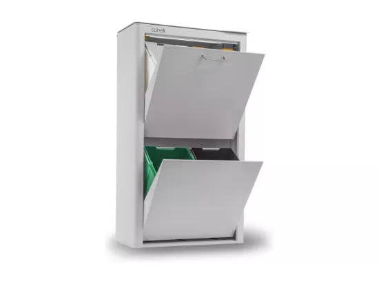Poubelle cuisine de tri sélectif - 4 compartiments de 20L- CUBEK