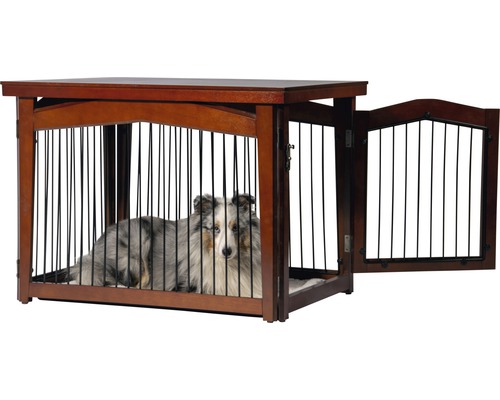 Opvouwbare dierenbox met tafelblad, 82,5x57x59 cm, bruin
