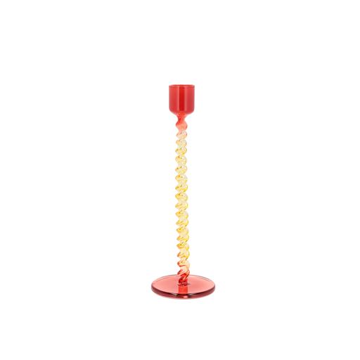 Villa Collection Styles Glaslysestage, Yellow/Red