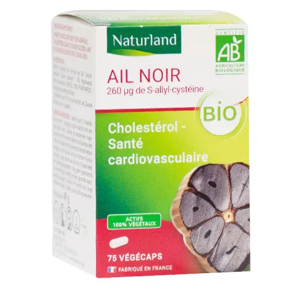 Alho Negro Orgânico Naturland - 75 cápsulas vegetais