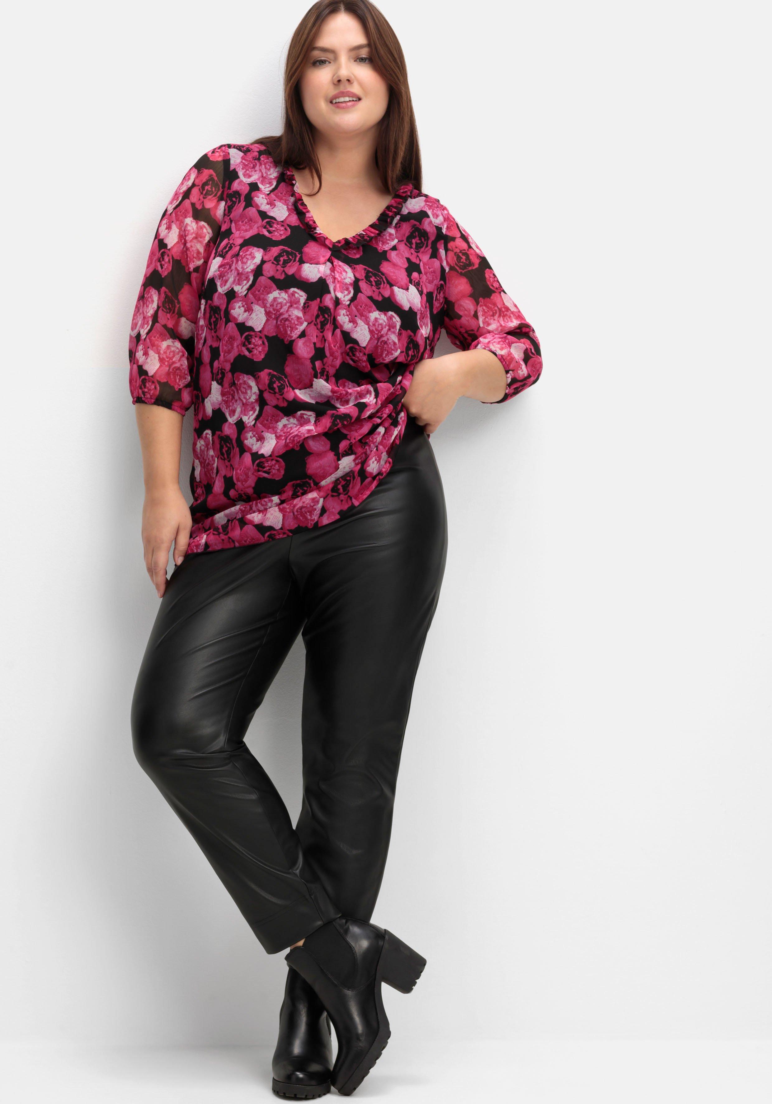Chiffon-Tunika mit Blütenprint