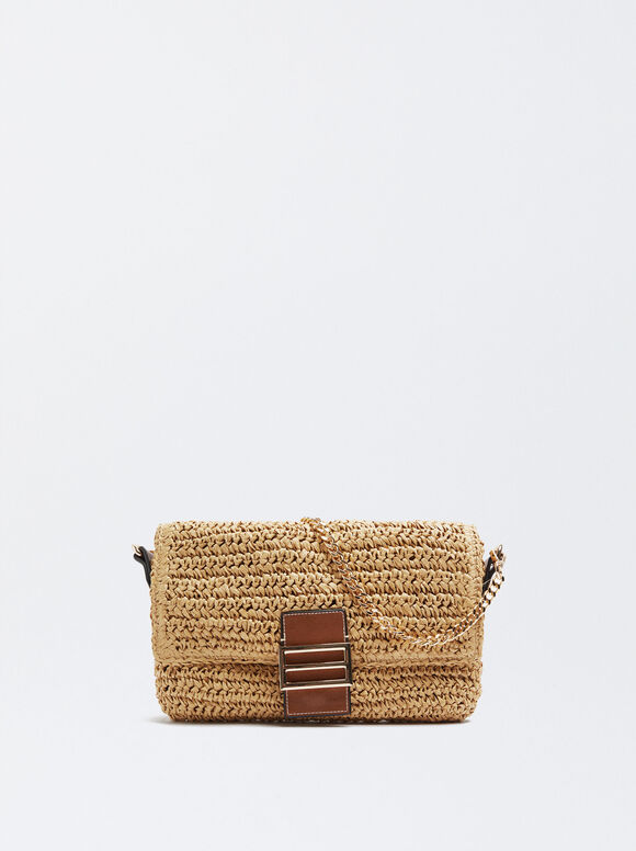 Bolsa de ombro de palha - Camel