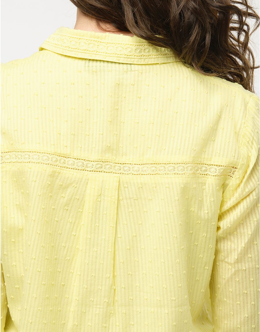 Chemise vert anis coton