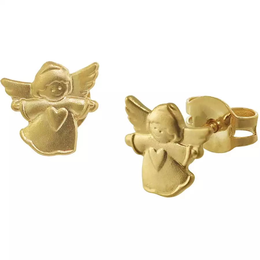 trendor Kinder-Ohrringe Engel Gold 585  14K gold