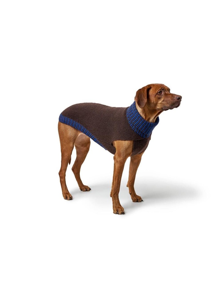 Hunter - Hundepullover Odense 45 + hat, brun/blå