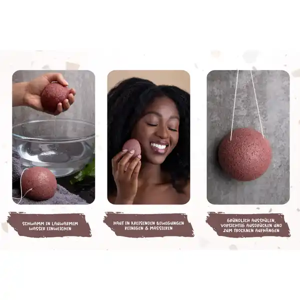 Konjac Schwamm - Set Red Clay