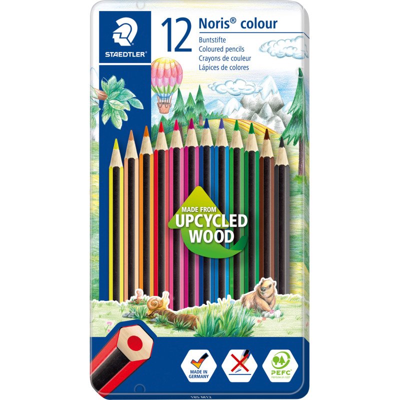Crayon de couleur Staedlter Noris Colour 185 - Boîte métal de 12