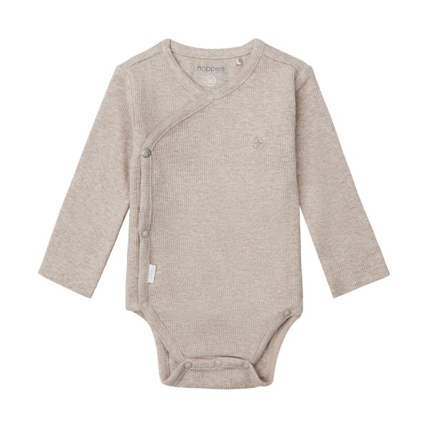 Noppies Nino Romper - Rib - Taupe Melange - Mt. 44