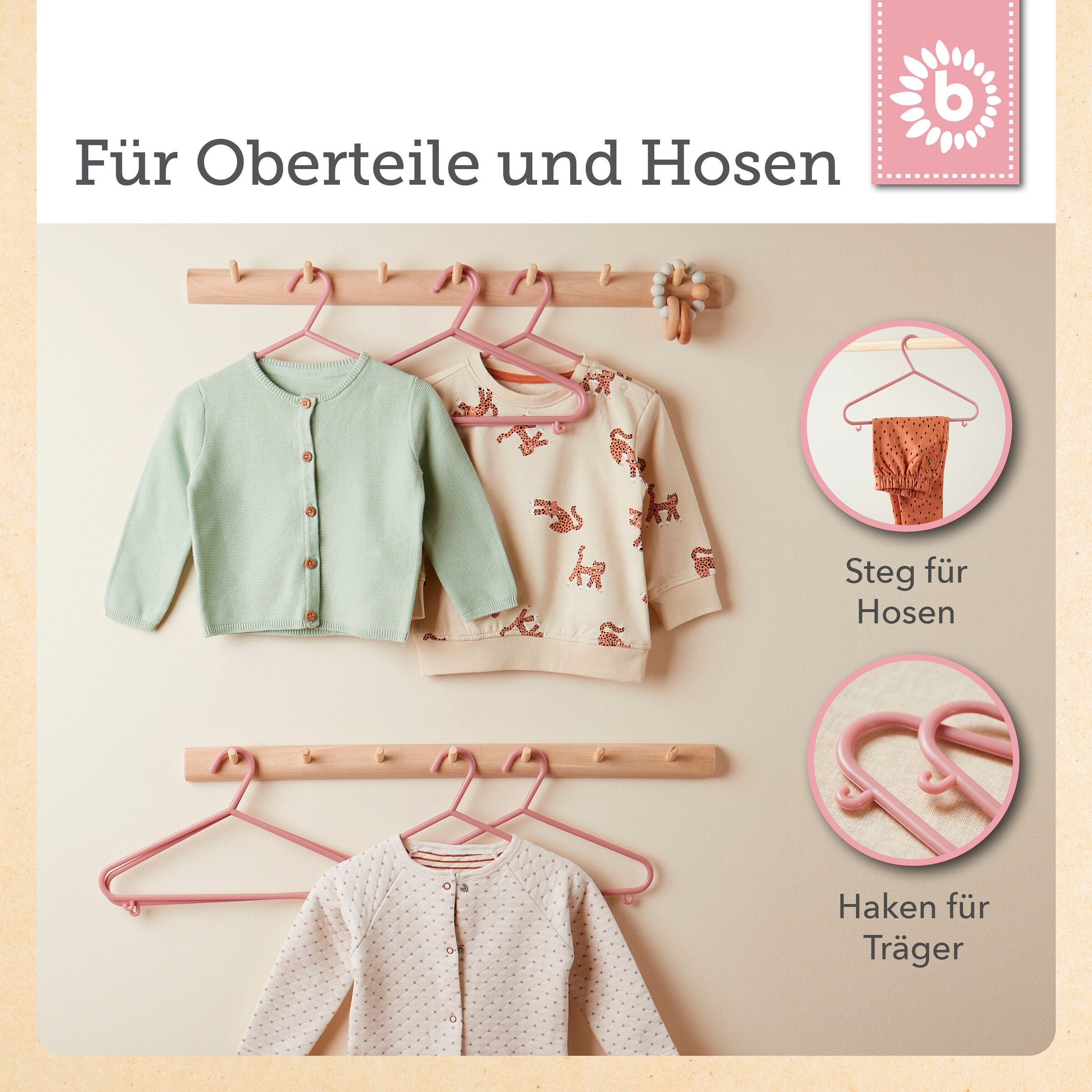 Bieco Kinderkleiderbügel 8 St. Rosa