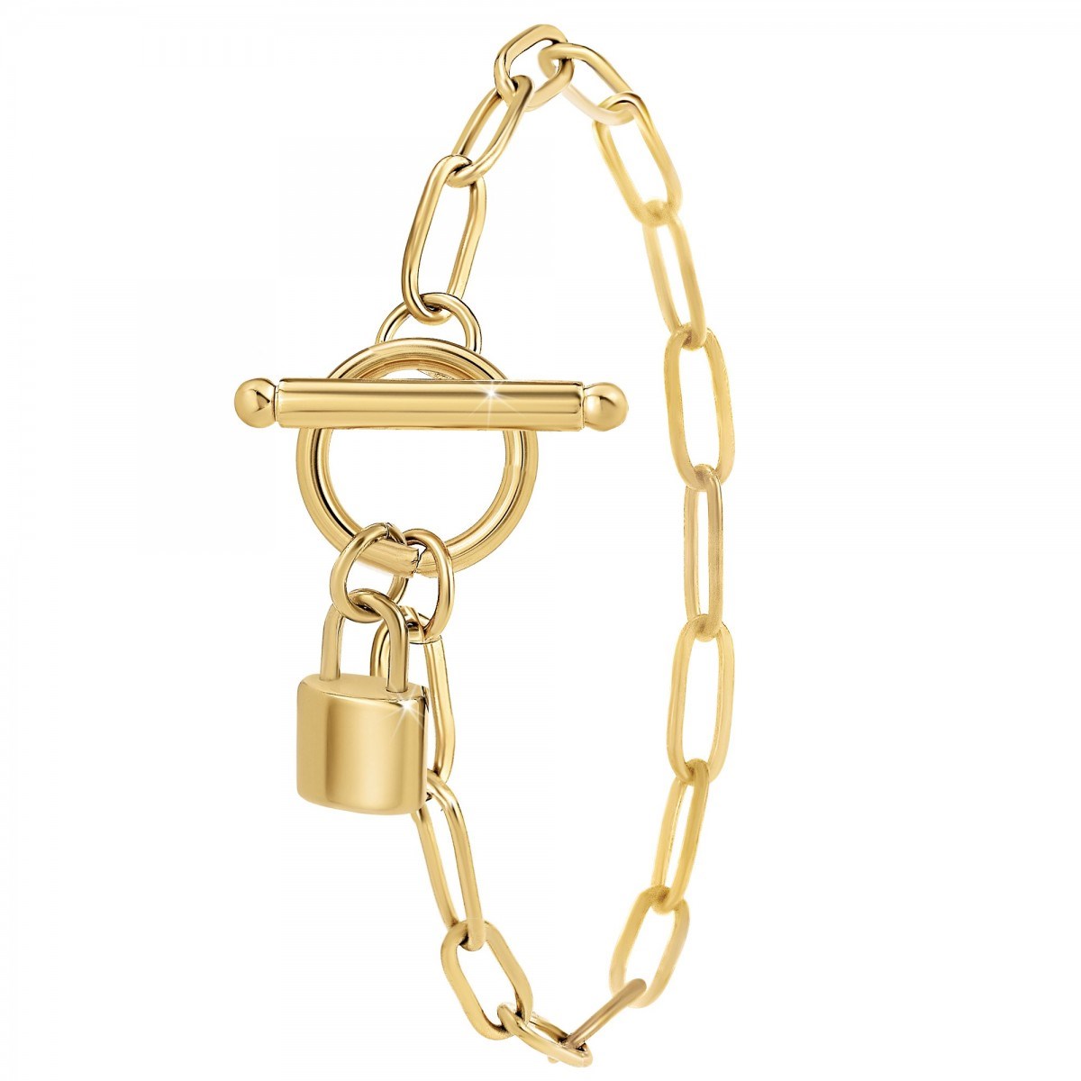 Bracelet cadenas en acier inoxydable par SC Bohème