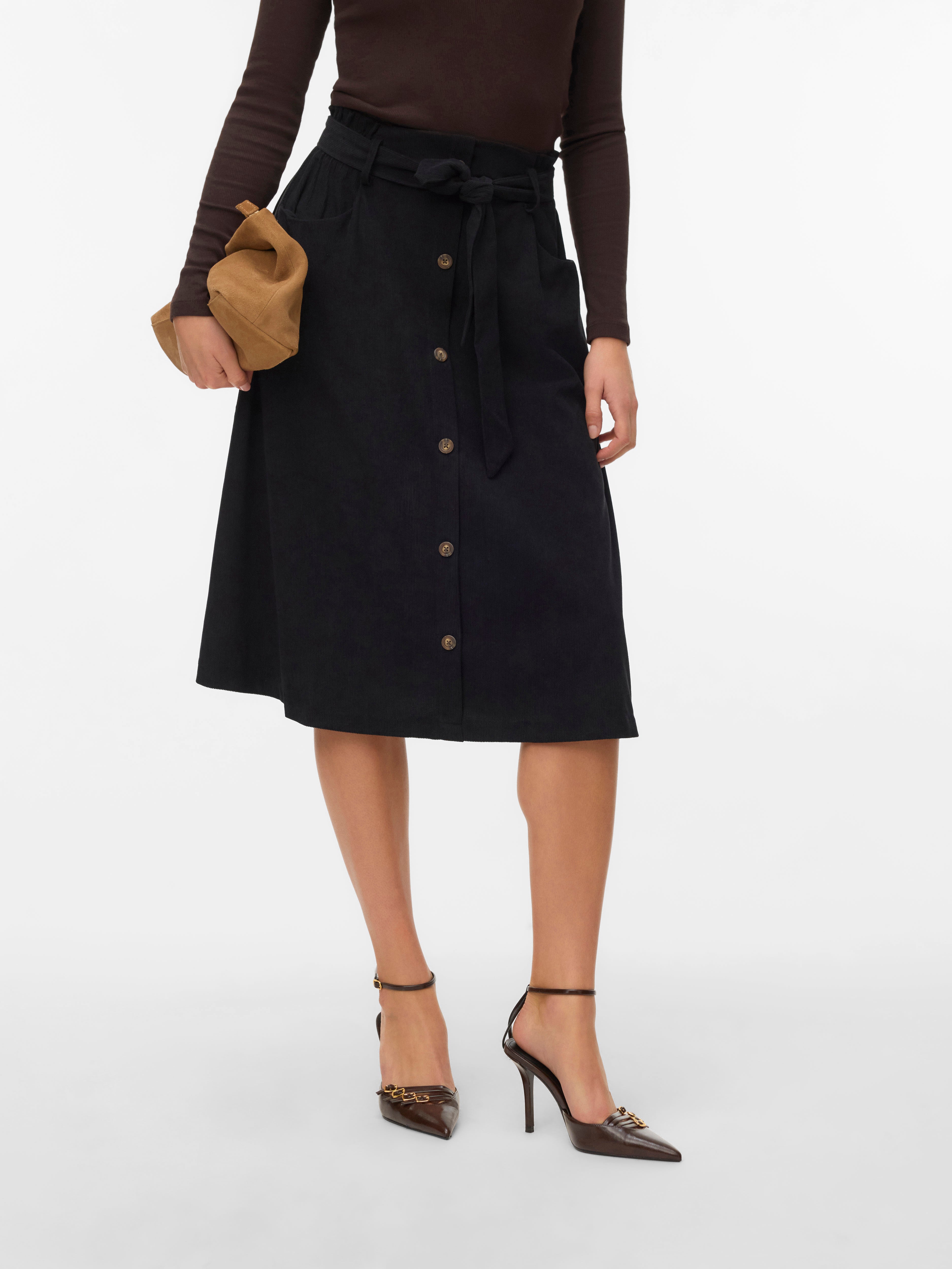 VMVILJA Corduroy High waist Midi-rok