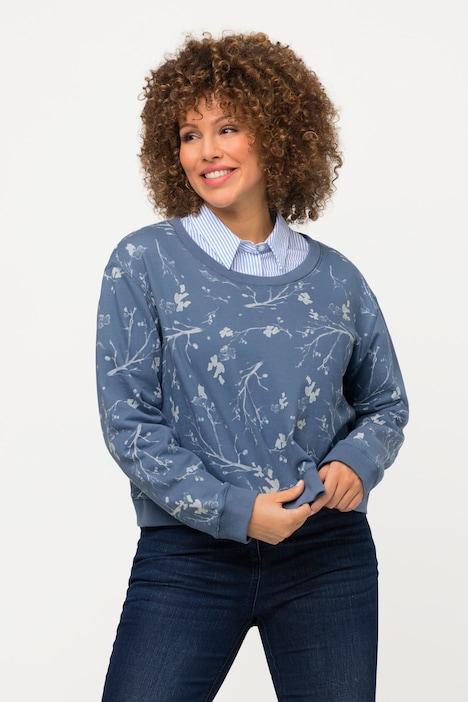 Sweatshirt, Oversized, kurz, Rundhals, Langarm