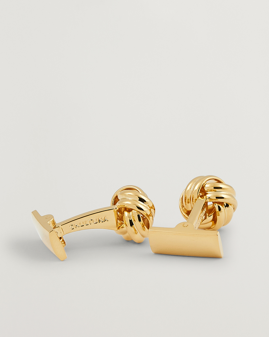 Skultuna Cuff Links Black Tie Collection Knot Gold