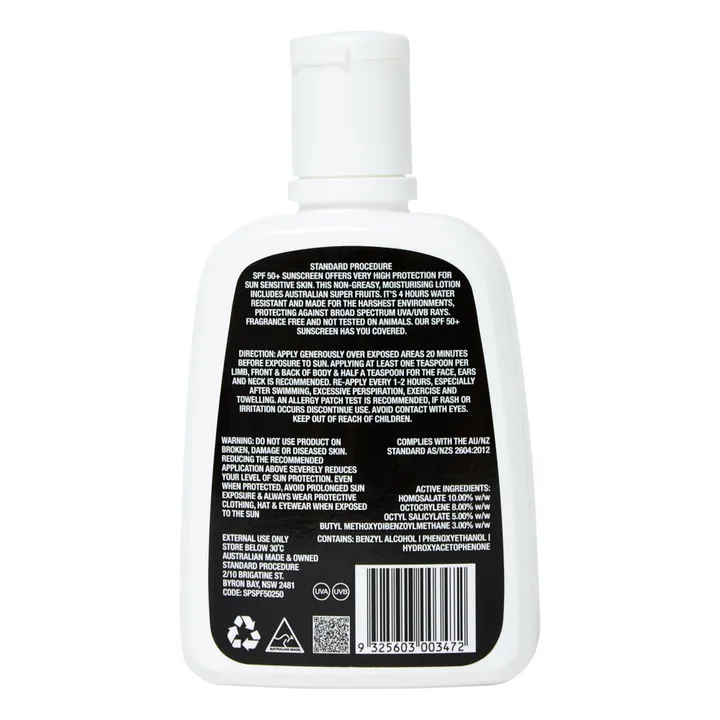 Standard Procedure Crème solaire SPF 50+