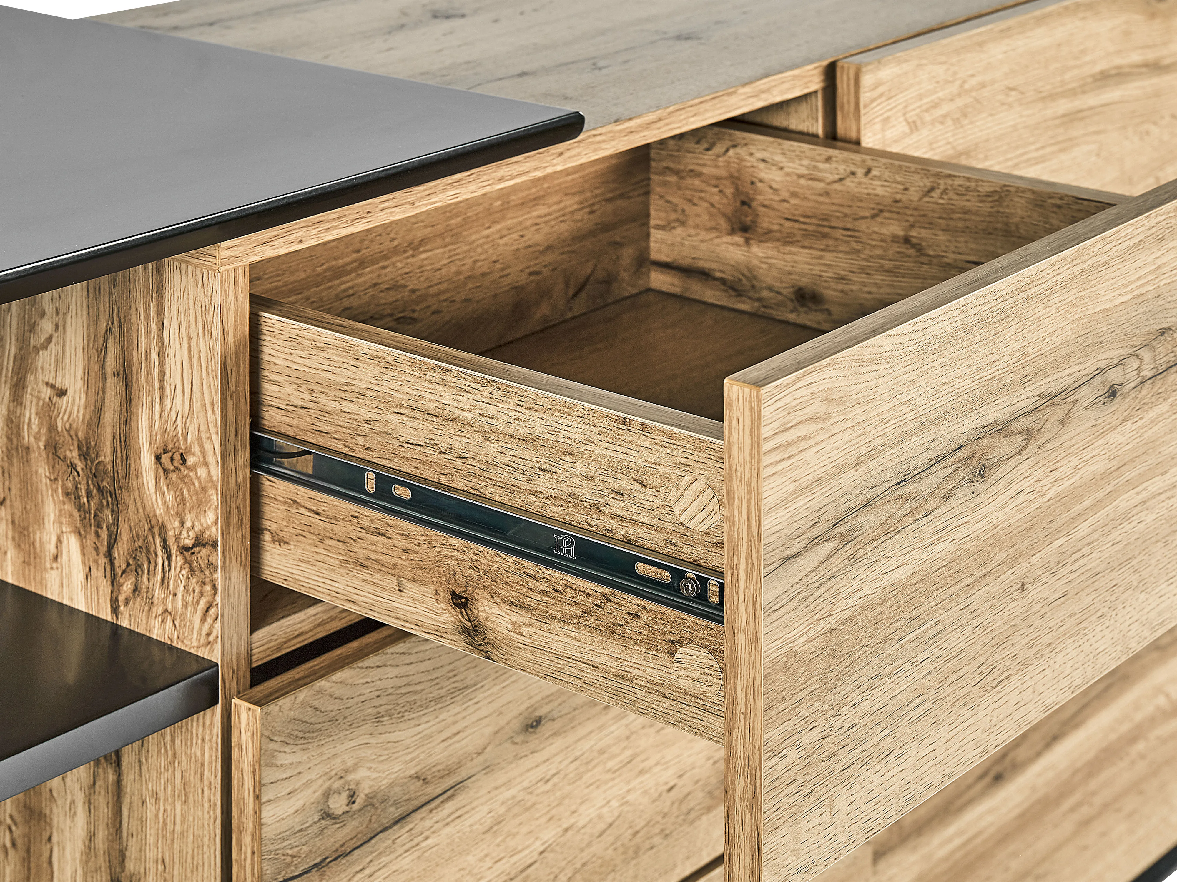 Dressoir met 2 deuren FIORA Bruin/zwart