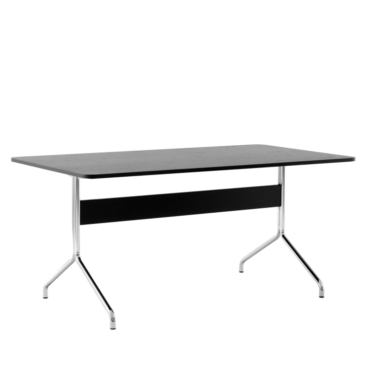 &tradition Pavilion AV18 tafel 160x90 chrome onderstel, zwart eiken