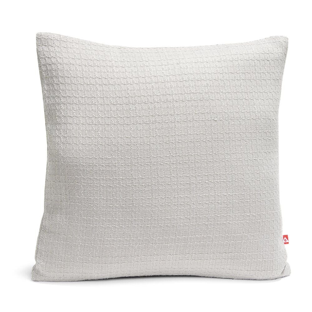 Housse de coussin carrée nid d'abeille 40x40cm - 2 modèles blanc ou gris