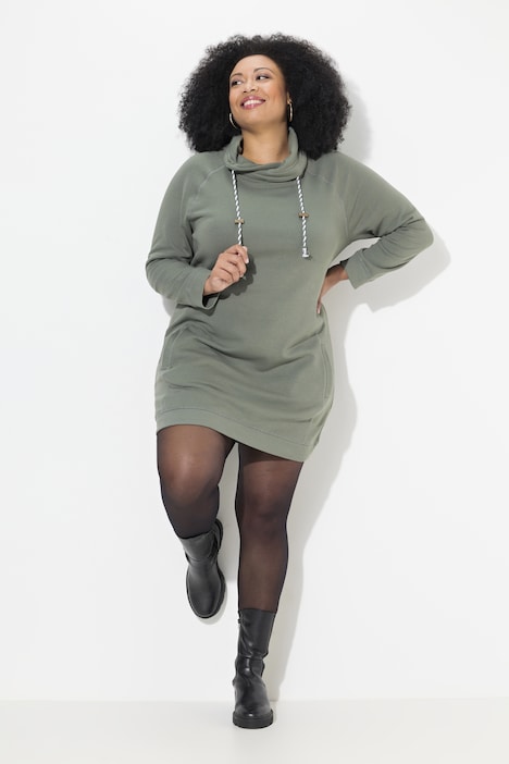 Sweatkleid, Stehkragen, Langarm, Taschen