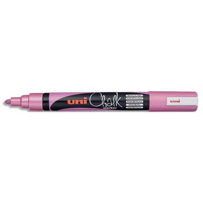 UNI CHALK - Marqueur craie - pointe moyenne conique - rose métallique