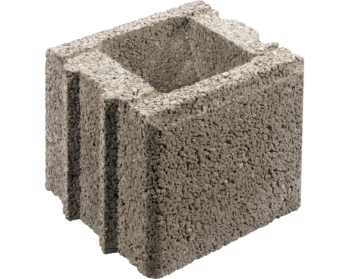 Bellamur grijs halfstenen muurblok, 25 cm x 25 cm x 20 cm