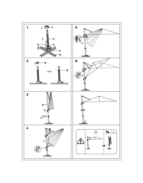 Bestgarden Zweefparasol Aluminium - Tuinmeubelen - Ø3 m Antraciet