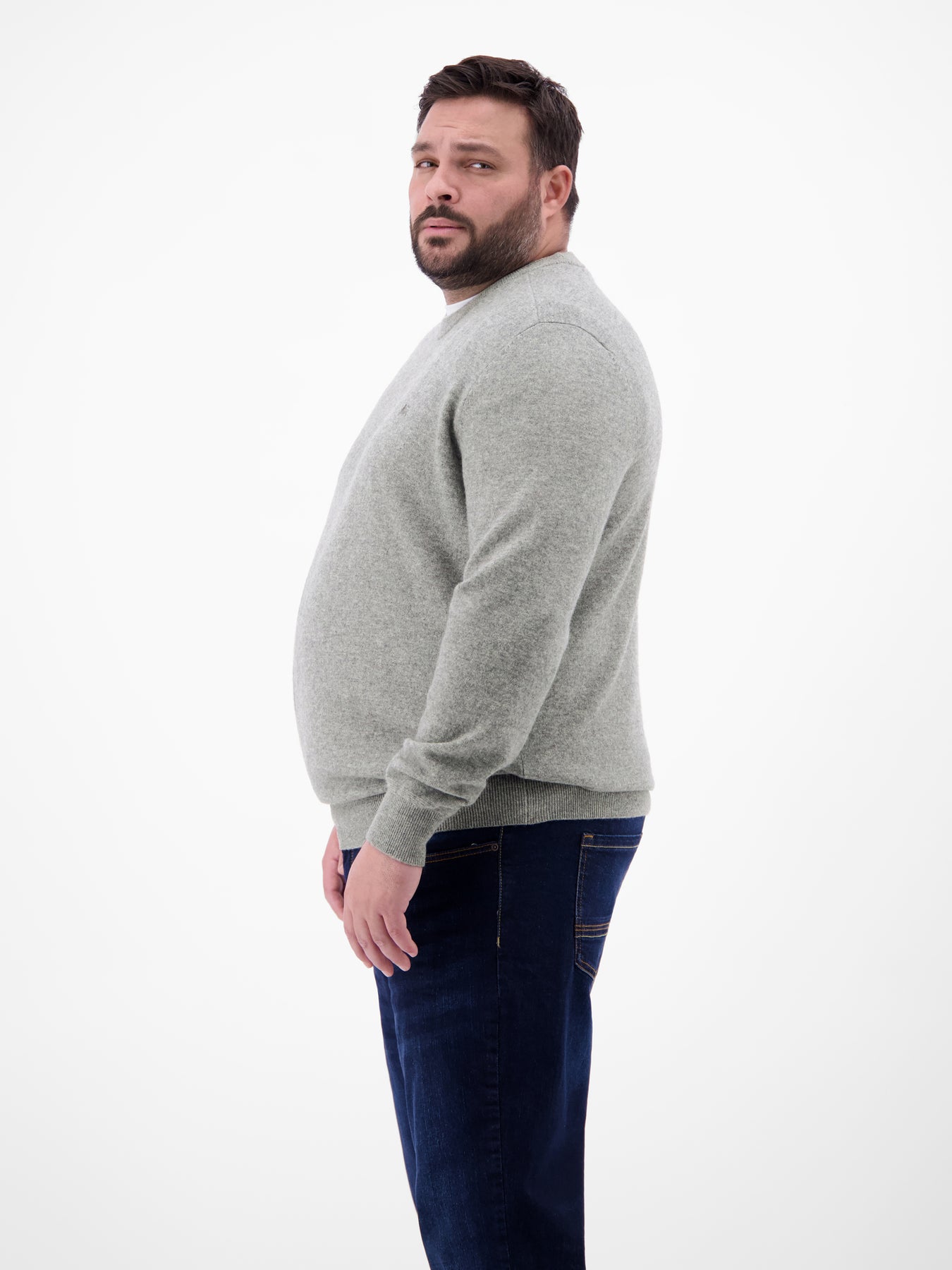 Strickpullover in Großen Größen in Schurwoll-Kaschmir-Mix