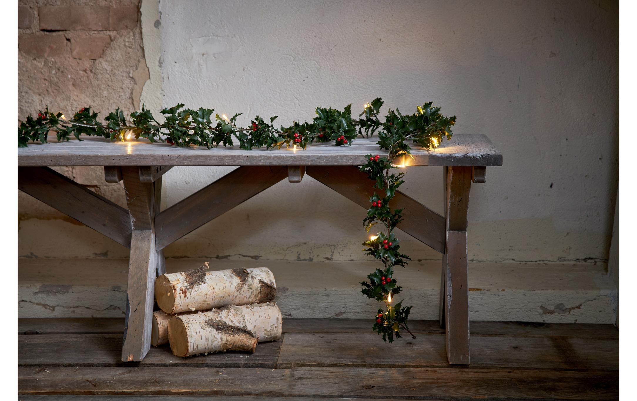 Girlande Holly, 180 cmLED Weihnachtsdekoration