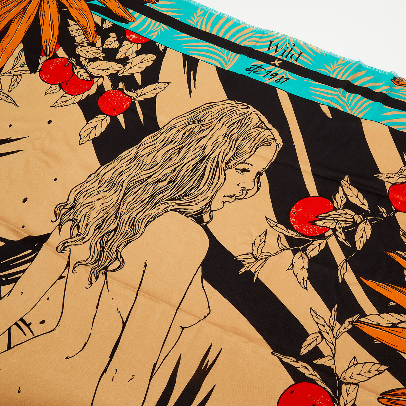 Wild Mini Foulard Palm Lady turquoise - 54x54 cm