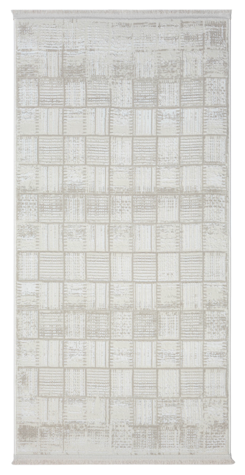 Teppich MY WONDER - creme-hellgrau-weiß - 80x150 cm